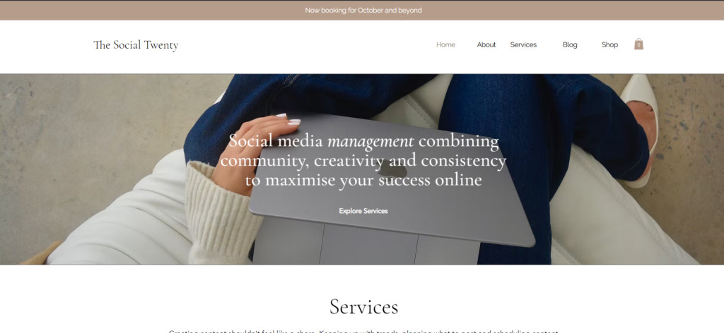 The Social Twenty homepage