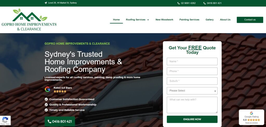 GoPro Home Improvements and Clearance homepage