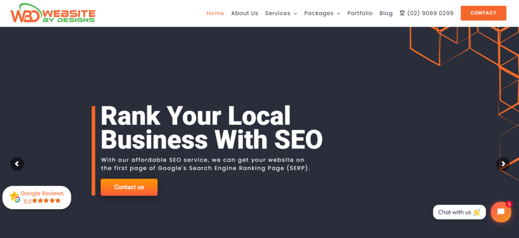 WB Designs homepage