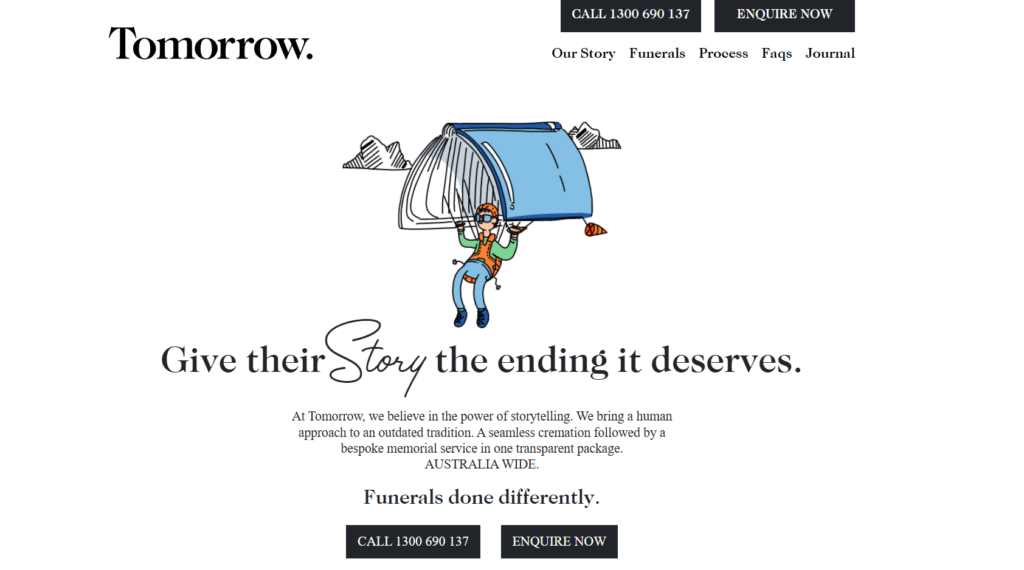 tomorrow funerals homepage